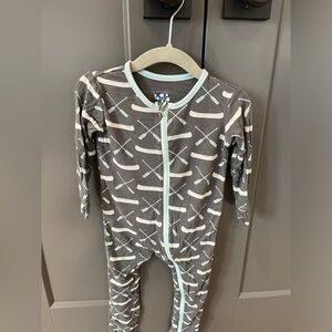 KicKee Pants coverall -  Stone Paddles and Canoe / Fishing Stripe